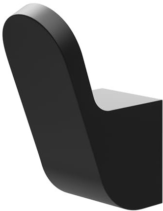 Amig - Patère de salle de bain Mod. Oma-8 | Crochet mural avec vis incluses | 25 x 58 x 40 mm | Zamak | Noir mat