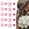 CULEO Pinzette per capelli,20 pezzi rosa fiore strass sposa capelli piastra fiore forcella capelli clip per le donne