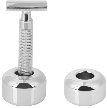 LUWOO 2-pack aluminiumlegering rakhyvel stativ, skrivbord pennhållare tandborste rakning, säkerhet rakhyvel legering stativ för badrumstillbehör