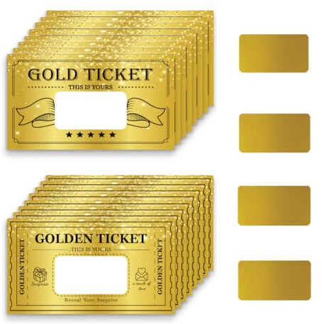 PLIGREAT 120 tarjetas doradas para rascar, certificados de regalo en blanco, boletos para rascar, tarjetas de rifa de cupones para pequeñas empresas, vacaciones, despedida de soltera, revelación