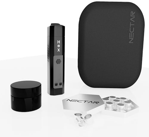 Nectar Hex Vaporizzatore Erba | Set Completo + Garanzia 5 Anni | Vaporizzatore per Erbe e Estratti con 10 Sessioni di Utilizzo, Riscaldamento Ibrido e Flusso d’aria Regolabile