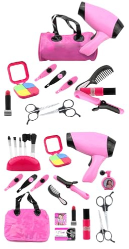 Juego De Peluquería Para Niños - Beauty Salon Carry Case Playset | Kit Kit De Salón De Para Niños | Herramientas Y Accesorios De Peinado | Finge Makeup Set Para Niñas | Regalo De Caja De Belle