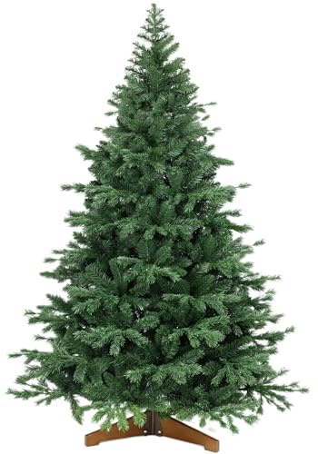 Sapin de Noël | Sapin de Noël Artificiel 150 cm, 422 Branches Mélange Réaliste PE+PVC Montage Rapide Pliable Réutilisable, Sapin Réaliste avec Structure en Métal et Socle en Bois pour L'intérieur