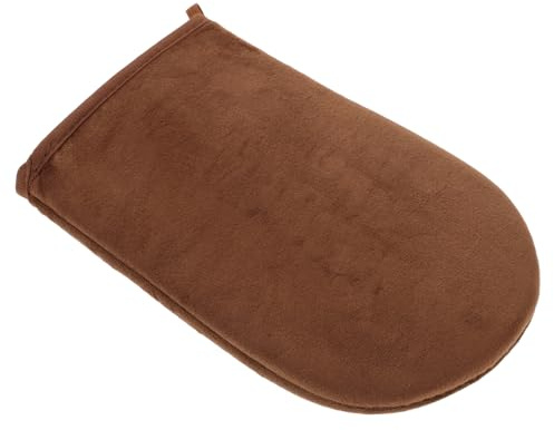 BELLIFFY Self Tanning Mitt Glove and Preventing Irritation in Brown for Even Application of Body Lotion Made with Soft Flannel and Sponge Material, Stylish and Sleek Design for Sunless
