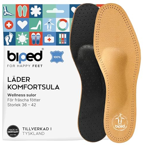 biped iläggssulor i läder med fotvalvsstöd och främre fotkudde – bekväma sulor för kvinnor och män för finskor pumps och högklackade skor z1784(42)