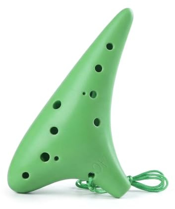 Yunmeryker 12 Hole Ocarina for Beginners, Alto C Shatterproof Vessel Flute, Wind Instrument for Music Learning and, Green