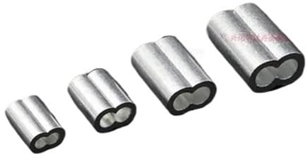 Perrillos stålkabel 1 000 st 1,5 mm M1,5 kabel krymphylsa form 8 dubbla hål hylsa slinga klämma svängtillbehör