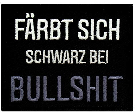 Café Fyrkantig ® färgad svart på Bullshit Fun Morale Patch märke broderat med kardborreband – 7,5 cm