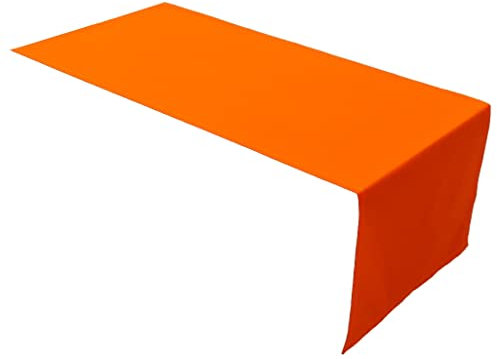 Lemos Home Hochwertiger Tischläufer Tischwäsche aus 100% Baumwolle Kollektion Konzept, Farbe & Größe wählbar (Tischläufer - 45x120cm, Orange)