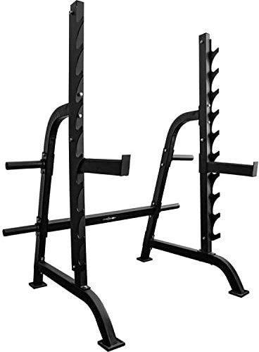 Sporttrend 24® Kniebeugenständer mit 500KG Max. Belastung | Squat Rack Langhantelständer Hantelständer Hantelablage für ein intensives Krafttraining im Home Gym oder Fitnessstudio Fitnessraum Studio