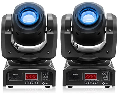 HOLDLAMP Éclairage de Scène LED Moving Head Lampe RGBW dmx512 uminaires à Tête Rotative Effet 8 Motifs Effet Lumineux pour Fête Bar Halloween Noël Mariage Disco DJ - 2 PCS