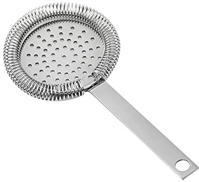 Cocktail Strainer, Barsieb aus Edelstahl, Cocktailshaker Colander Strainer, Stainless Steel Cocktail Werkzeug zum Filtern von EIS für Bar Trainer Barkeeper Hochwertiges Barzubehör, Silver, 1 Stück