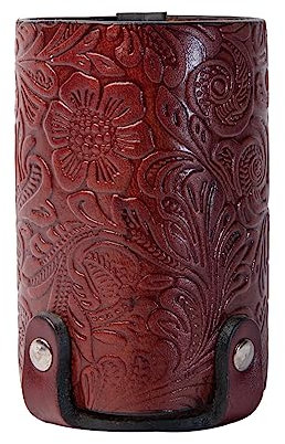 Hulara Bierholster aus Vollnarbenleder, kleines Flaschenholster für Herren, Cowboy-Bierhalter für Reisen/Outdoor, Bierholstergürtel