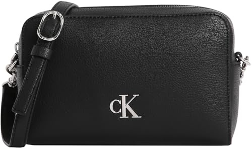 Calvin Klein Bolso bandolera Mujer Minimal Monogram Camera Bag con logotipo, Negro (Black), Talla Única