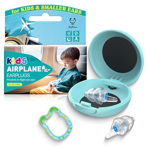 Softvox Airplane Ear Plugs for Kids 6-12yrs, Pressure Relief Ear Protection