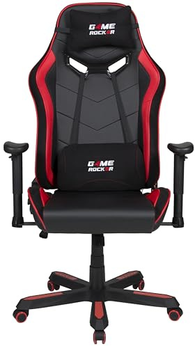 GAME ROCKER Gaming Stuhl G-30 Large Kunstleder schwarz/rot, bis 150 kg belastbar