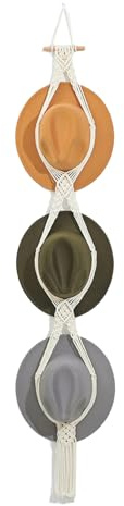 CCAIPU makraméhattstativ, boho hatt hängare vägg hängande hattar arrangör för brett brätte mössa cowboy förvaring för män och kvinnor (D)