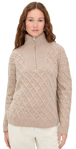 Closed Women's Troyer Long Sleeve Sweater, Clay Beige, S
