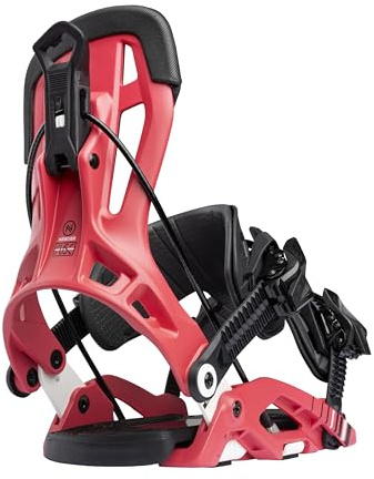 Nidecker Flow Fuse snowboardbindningar – Speed-Entry Fusion Strap med glasfiberförstärkt nylonbas – storlek XL – Crimson