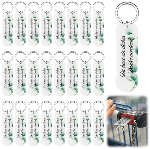 anyts Einkaufswagenlöser Schlüsselanhänger 25pcs, Einkaufswagenchip Geschenk Dankeschön Gastgeschenke Hochzeit Geschenke für Kollegen Freund