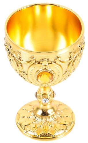 CIYODO Copa de Licor Vintage de Metal Sólido Diseño Europeo Grabado Capacidad Taza Pequeña Decorativa para Hogar y Bar Regalo para Amantes del Vino