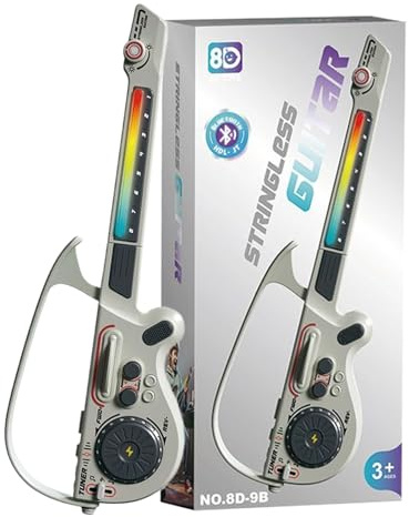 Chitarra elettrica per – strumento musicale senza fili, giocattolo basso realistico, chitarra elettrica per principianti | set di giochi musicali per adolescenti, ragazzi, giovani