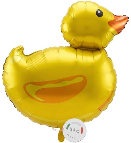 balloa Globo de aluminio XXL con diseño de pato de granja, diseño de animales, globo de helio con animales, para cumpleaños infantiles, decoración de fiestas, color amarillo, pato chirriante, regalo