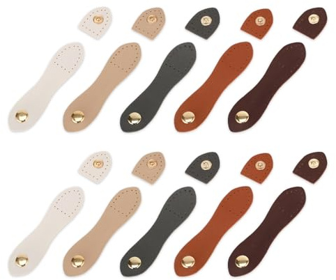 HMCEY 10 Pezzi Chiusura Pelle Borsa Uncinetto,Fibbie a Scatto In Pelle, Chiusura Borsa da Cucire,Chiusuras a Bottone,Chiusuras Serratura Borsetta per Portafogli, Artigianali, Accessori-5 Colori