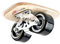 TWOLIONS pro Skates-Drift Skate,Stahl-Ahorn/Holz 72mm PU Räder und ABEC 7 Kugellager,Skates Aluminum Alloy Drift Roller Skateboard -Cloud-Totem(links & rechts) (Schwarz)