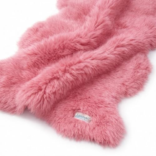 Lammfell Rose 95cm Premium von LANAMED. Geschenk-Qualität. Besonders zart und hautverträglich. Echtes Fell vom Lamm, Schaffell