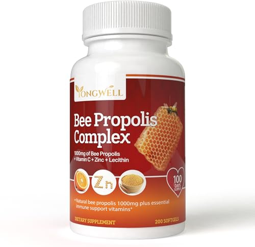 YongWell Super Bee Propolis Complex with Vitamin C, Zinc & Lecithin (200 Capsules)