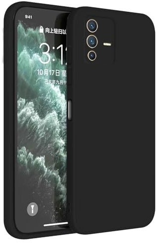 Topme Case Design for vivo V23 5G (6.44 Inches) Cover, Tpu Silicone Case Skin Protector - Black
