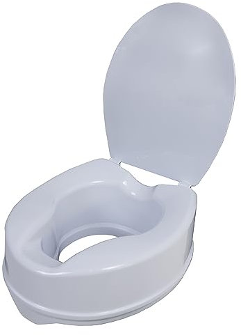 Sanitec - Elevador WC Adulto con Tapa (10 cm de altura), Alzador WC Adulto, Asiento Elevador WC Universal, Adaptador WC para Mayores y Minusválidos, Elevadores Inodoros para Adultos