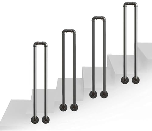 Wall Mounted Handrails for Stairs Outdoor Indoor, Heavy Duty Hand Rail for 1-2 Steps, U-Shaped Banister Support Side Grab Rail Bracket Balustrade Fixing - 1PCS (Size : 35cm(1.1ft))