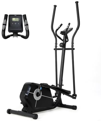Novonova Vélo Elliptique d'Appartement Magnétique, Vélos Elliptiques Maison/Bureau, Ecran LCD, 8 Niveaux Résistance, Capteur Impulsion, Roue d'Inertie Magnétique, Velo Elliptique Appartement Ergonomie