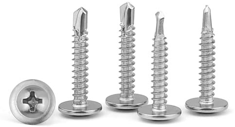 GGXZHT Juego de 110 Tornillos Roscachapas, Tornillos Autotaladrantes, Tornillos Autorroscantes Para Chapa Autotaladrante Antióxido M4.2 x 25 mm