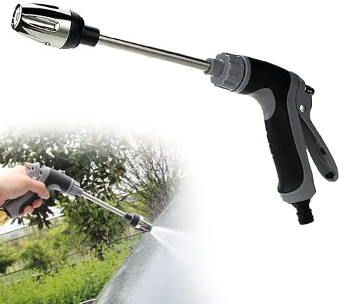 Dhqkqg Turbowasher, Turbo Washer para Manguera de Jardín, Pistola de Riego, Pistola Manguera, Flujo de Agua Ajustable, para Limpieza de Automóvil, Riego del Césped, Limpieza de Jardines-Aceras