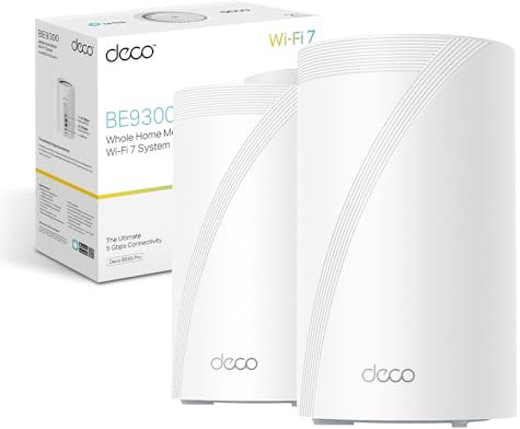 TP-Link WiFi 7 Mesh BE9300 Tri-Bande, 2 Ports 5Gbps, Port 2.5Gbps, MLO, Itinérance Transparente, Contrôle Parental, Compatible avec Toutes Les Box Fibre, WPA3, Deco BE65 Pro(2-Pack)