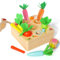 XIAPIA Montessori Spielzeug ab 1 Jahre, Baby Motorikspielzeug Steckspiel aus Holz, Lernspielzeug Karottenernte Geschenk für Kinder Junge Mädchen zum Geburtstag Neujahr Weinachten