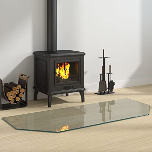 Hardware, Baumaterialien, Glas-Kamin Glasplatte, sechseckig, 120 x 50 cm