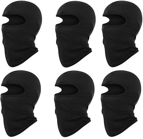 Xanthelle Sturmhaube, 6 pièces Cagoule de Moto Masque de Ski pour été et Hiver, Masque de Moto Ski Masque Noir