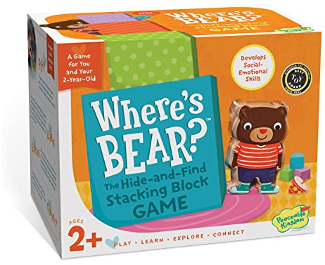 Peaceable Kingdom Where's Bear? The Hide and Find Stacking Block Game for 2 Year Olds