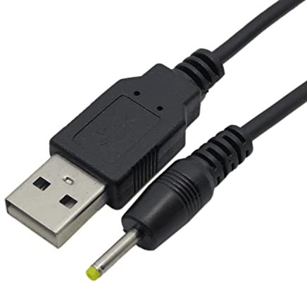 CABLEPELADO USB-DC-Stromkabel, Verlängerungskabel, Gleichstrom, 5 V, 2 A, DC-2,5-mm-Stecker, geeignet für Tablet und MP3-Player, Schwarz, 80 cm