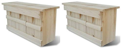Festnight 2er Set Holz Nistkasten Spatzenkolonie Spatzenhaus Sperlingsh?User für 3 Brutpaare, 44 x 15,5 x 21,5 cm
