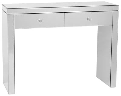 Beliani Stilvoller Konsolentisch Spiegeleffekt MDF 2 Schubladen Silber Marle