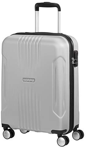 American Tourister Tracklite - Spinner S Handgepäck, 55 cm, 34 L, Silber (Silver)