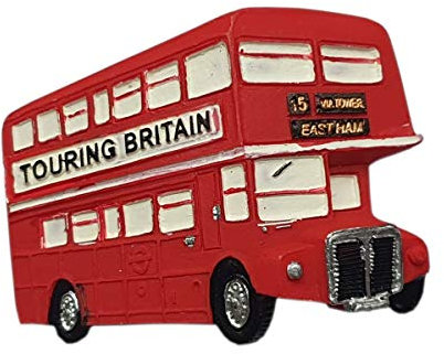 Thomas Benacci Touring Britain Bus Fridge Magnet - Red Routemaster Double-Decker Souvenir from London England UK/Decoration for Kitchen Home