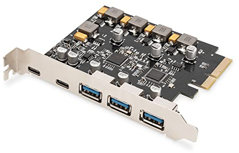 DIGITUS PCIe Karte 10Gbps 2x USB-C/3x USB-A