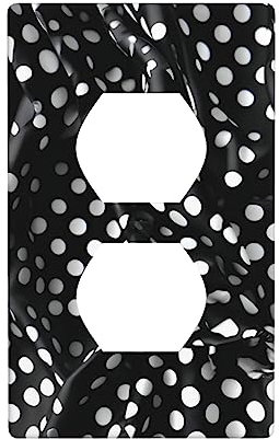 Cubierta para interruptor de luz de puntos corrugados en blanco y negro, cubierta de tomacorriente, placa decorativa de pared, tamaño estándar 4.5 x 2.76 pulgadas