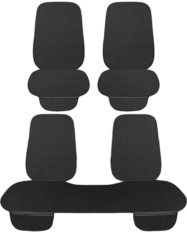 Auto Accessori Lupex Coprisedile Seduta 3 pezzi Universale Auto | Protezione Sedile 2 Anteriore e 1 Posteriore | Protector Comfort Automotive Cuscino Interni (Silk Ice Nero - 7pz)